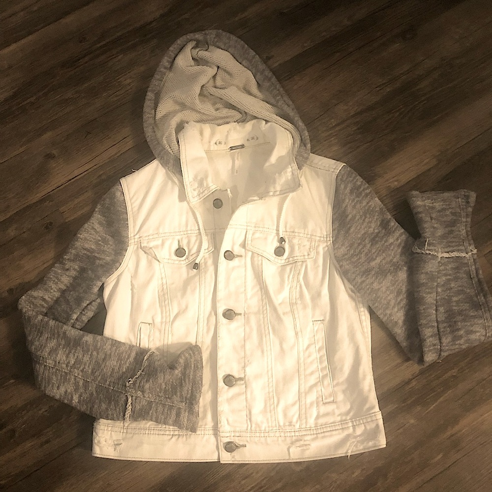 Free People denim jacket/hoodie boho size S